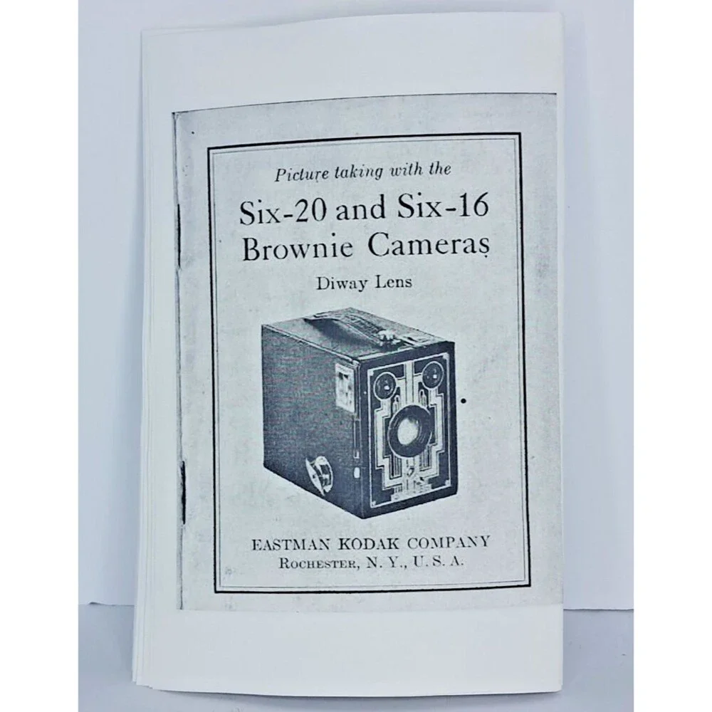 Vintage Kodak Brownie Target Six 20 Box Camera Art Deco Display Manual Print Toy